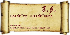 Balázs Juliánusz névjegykártya